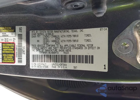 2014 Toyota Tundra Sr 4.6L V8 z USA, uszkodzony, nr VIN 5TFRM5F19EX080972